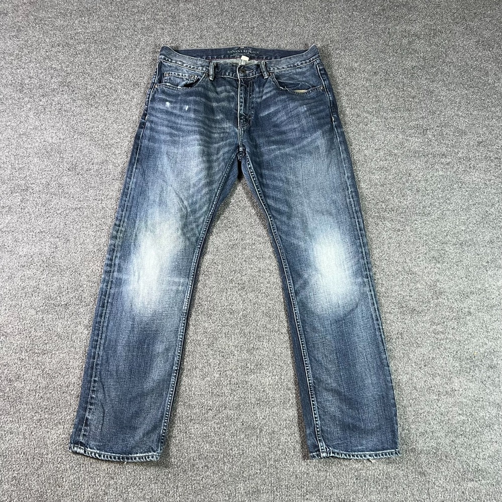 Banana Republic Vintage Straight Jeans Mens 33x30 Blue Denim Medium Wash Casual